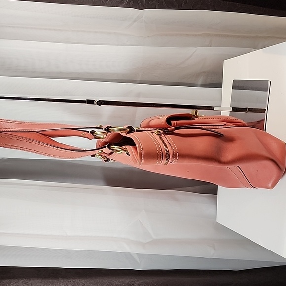 Coach Coral Leather Tote with Gold Accents - Picture 4 of 16